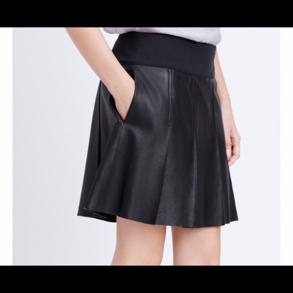 Vince black genuine leather skirt. Size 4.